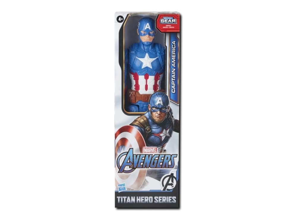Marvel Avengers Titan Hero Series Blast Gear Captain America -toimintahahmo, 4 vuosi/vuosia, Sininen, Punainen, Valkoinen, Muovi
