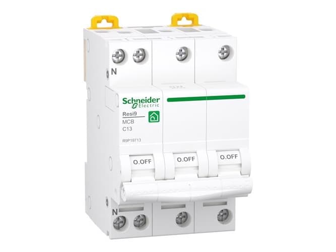 SCHNEIDER ELECTRIC Resi9 XP MCB/automatsikring 3PN C-karakteristik 13A 6kA 54mm