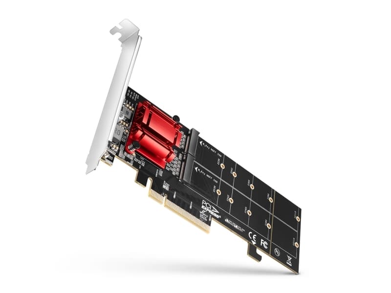 Laajennuskortti PCEM2-ND, PCIe x 8 -ohjain 2x M.2 NVMe M-key RAID-tuki muille kuin haarautuville levyille, w eli LP