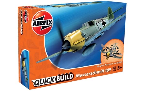 Airfix J6001, Pienoismallikiinteäsiipinen ilma-alus, Kokoamispakkaus, Messerschmitt Bf109e, Ei sukupuolirajoitusta, Muovi, 36 kpl