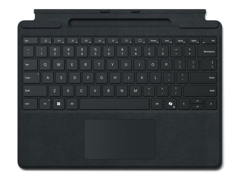 Microsoft Surface Pro Keyboard for Business - näppäimistö - kynätallennuksella - kosketuslevyllä, kiihtyvyysanturilla, Surface Slim Pen -tallennuksella ja latauslokerolla - taustavalaistu - AZERTY - ranskankielinen - musta - Slim Pen -kynällä - Surface Pro 10 for Business, Pro 8 for Business, Pro 9 for Business, Pro X for Business -käyttöjärjestelmiin