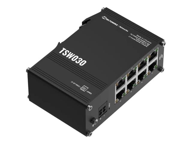 Teltonika NETWORKS TSW030 8-porttinen Ethernet-kytkin, hallitsematon, Fast Ethernet (10/100)
