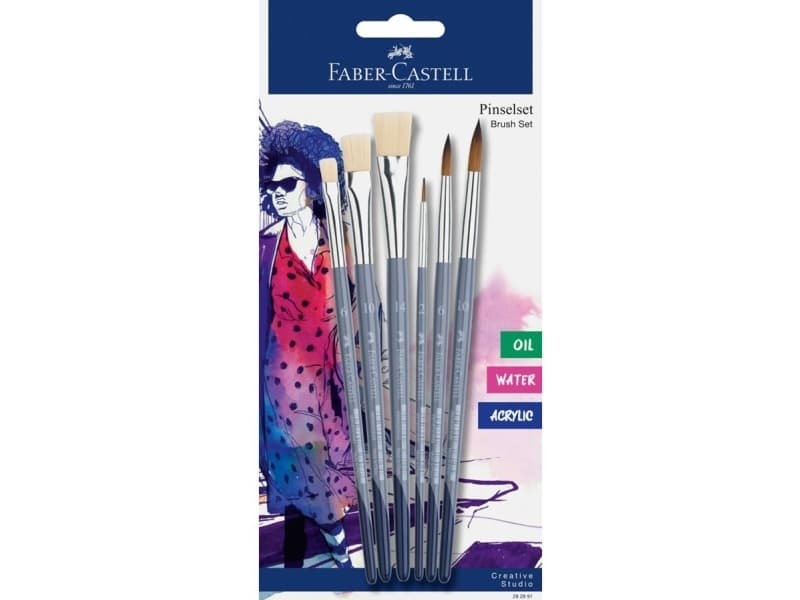 Faber-Castell Pędzelki kreatywne 6szt FABER CASTELL Pędzelki kreatywne 6szt FABER CASTELL