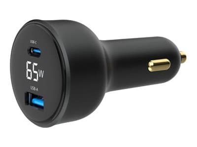 GEMBIRD GEMBIRD Nopea autolaturi 2x USB Type-C PD LCD 65 W musta