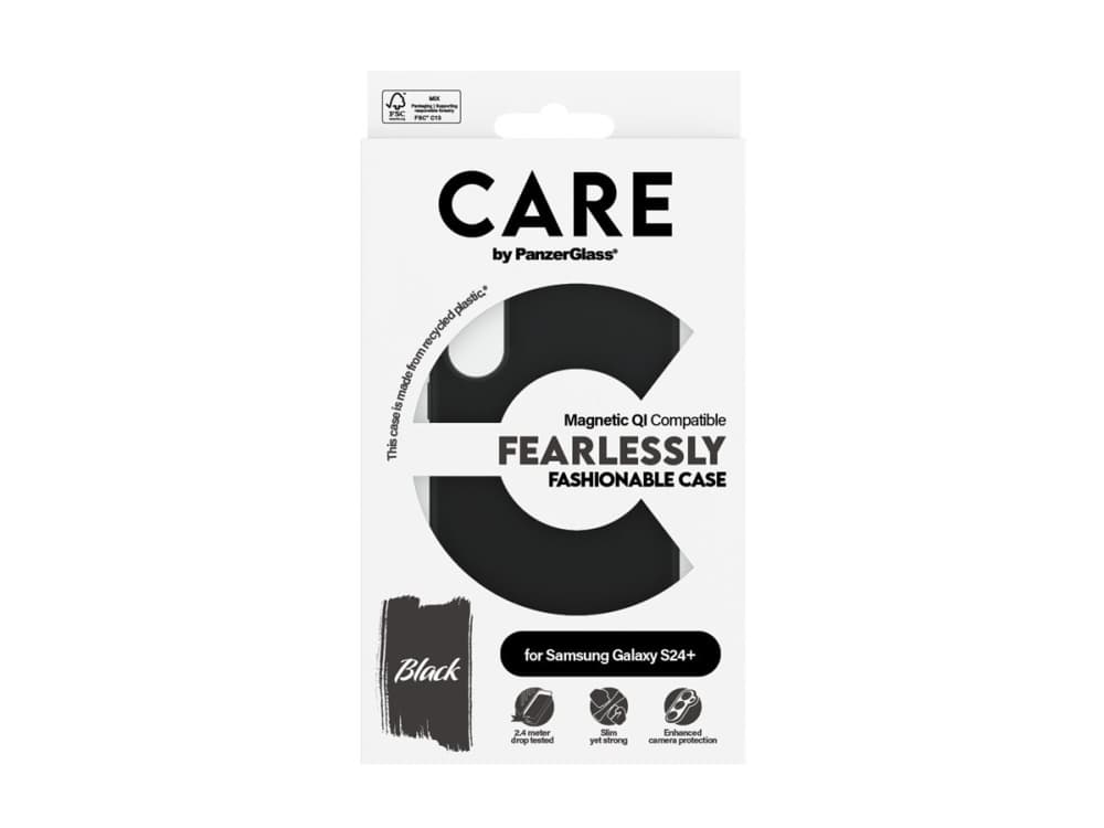 PanzerGlass CARE™ by ® Case Black w. Qi Compatible Samsung Galaxy S24+, Suojus, Samsung, Samsung - Galaxy S24 Plus, musta