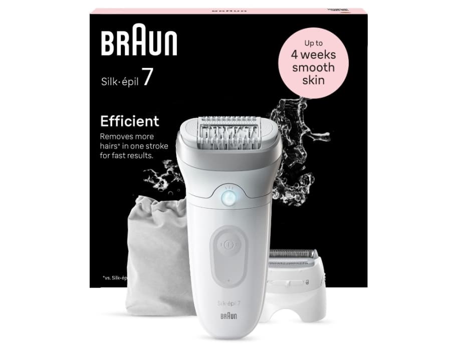 Braun Silk-épil 7 7-041, harmaa, valkoinen, MicroGrip, kainalo, bikinit, Saksa, 0,5 mm, akku