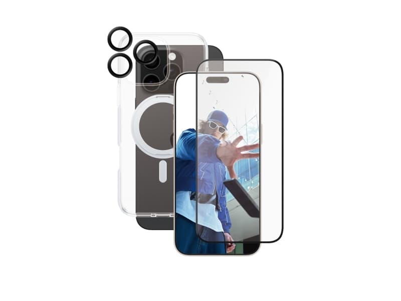 PanzerGlass CARE™ by ® 3-in-1 Ceramic Bundle iPhone 16 Pro Max, Apple, Apple - iPhone 16 Pro Max, Asennus kuivana, Naarmuuntumisenkestävä, Iskunkestävä, Läpinäkyvä, 1 kpl