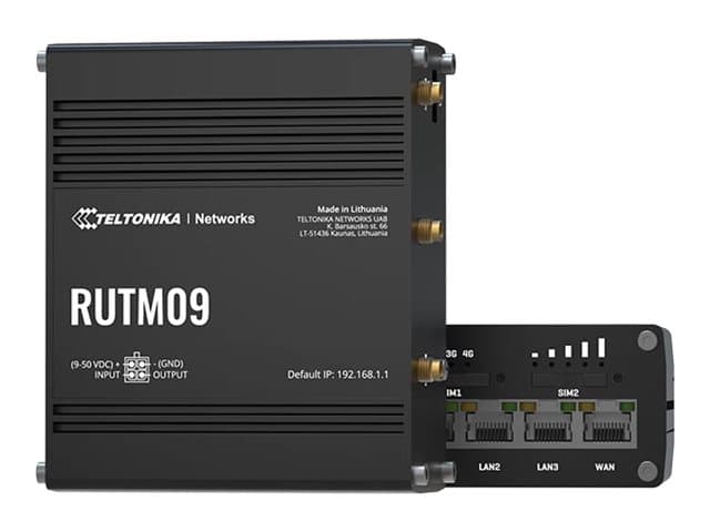 Teltonika RUTM09, Ethernet WAN, Gigabitti Ethernet, SIM-korttipaikka, musta