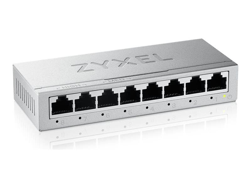 Zyxel GS-100 series GS-108B - Versio 5 - Kytkin - Hallitsematon - 8 x 10/100/1000 - Työpöytä, seinäasennettava