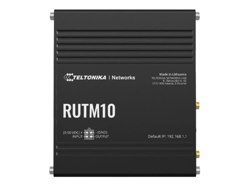 Teltonika RUTM10, Wi-Fi 5 (802.11ac), Kaksitaajuus (2,4 GHz/5 GHz), Ethernet LAN, musta, Teollinen reititin