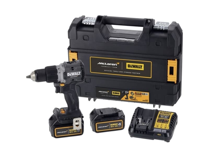 DEWALT McLaren DCD85MM2T-QW 2-vaihteinen iskuporakone sis. ylimääräinen akku, sis. laturi