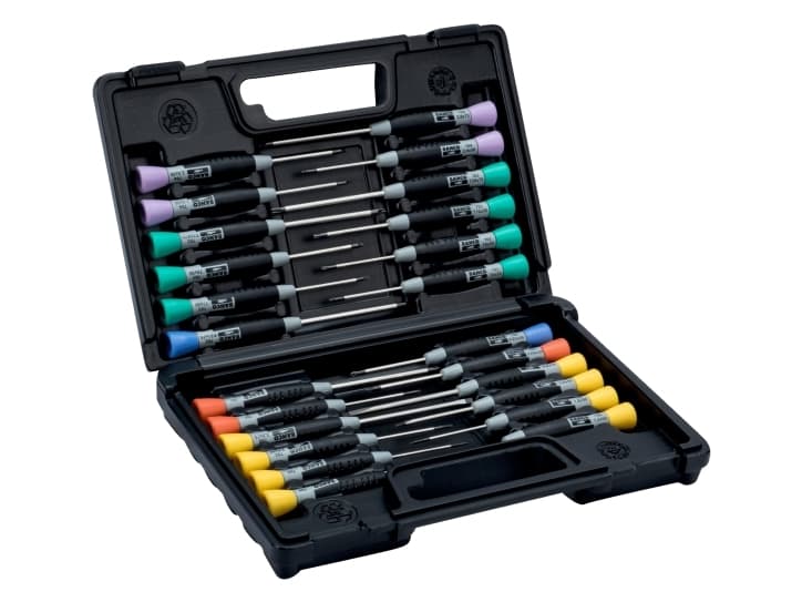 BAHCO Elektroniikka ruuvimeisselisarja 706-58kpl suora nokka, 4kpl Unbrako® 3kpl PH, 2kpl PZ, 7kpl Torx®