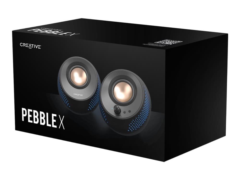 Creative Labs Pebble X, Koko alue, 2.0 kanavaa, Langallinen, 15 W, 60 - 20000 Hz, musta