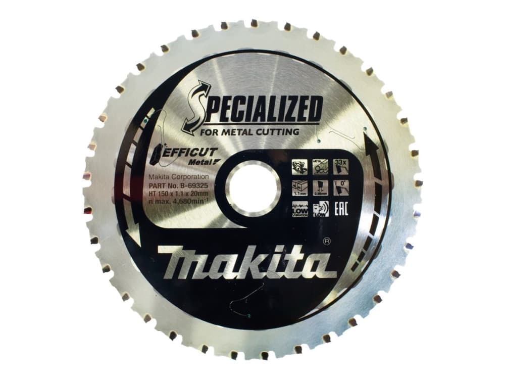 Makita B-69325, Metalli, 15 cm, 2 cm, 1,1 mm, 4680 RPM, 3,3 cm