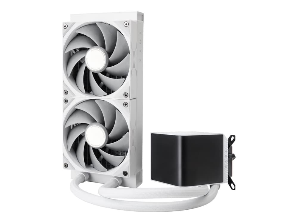 TRYX PANORAMA - prosessorin nestejäähdytysjärjestelmä - L-muotoisella AMOLED-näytöllä - jäähdyttimen koko: 240 mm - (LGA115x Socket, LGA1200, LGA1700, LGA1851, AM4, AM5) - kupari - 120 mm - valkoinen