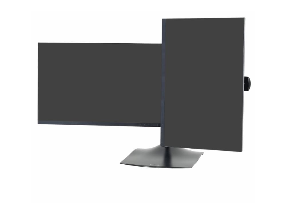 Ergotron DS100 - Jalusta - vaakasuora - 2 LCD-näytölle - alumiini, teräs - musta - näytön koko: enintään 24 - työpöytätietokoneet