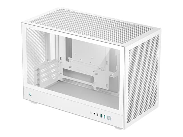 DeepCool CH260, Micro Tower, PC, valkoinen, mikro-ATX, Mini-ATX, Mini-ITX, akryylinitriilibutadieenistyreeni, SPCC, karkaistu lasi, 17,4 cm