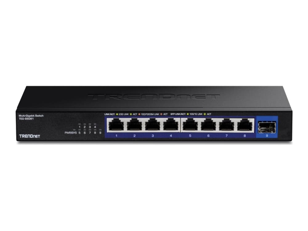Trendnet TEG-S5091, Hallitsematon, 2.5G Ethernet (100/1000/2500), Täysin kaksipuolinen, Seinäkiinnitteinen