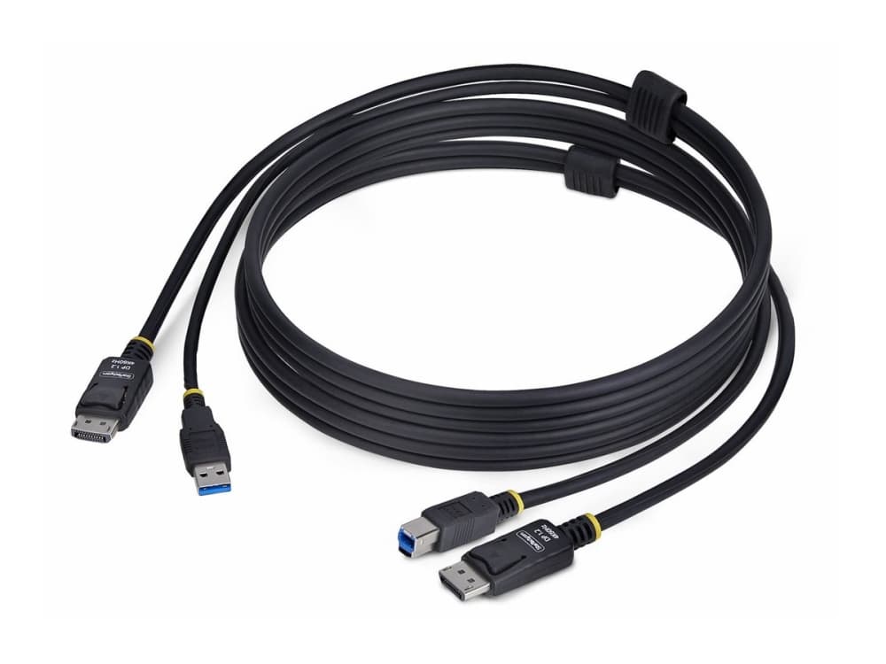 StarTech.com DU1226-KVM-CABLE, 1,8 m, USB, USB, DisplayPort, musta, DisplayPort + USB 3.2 Gen 1 Type-A