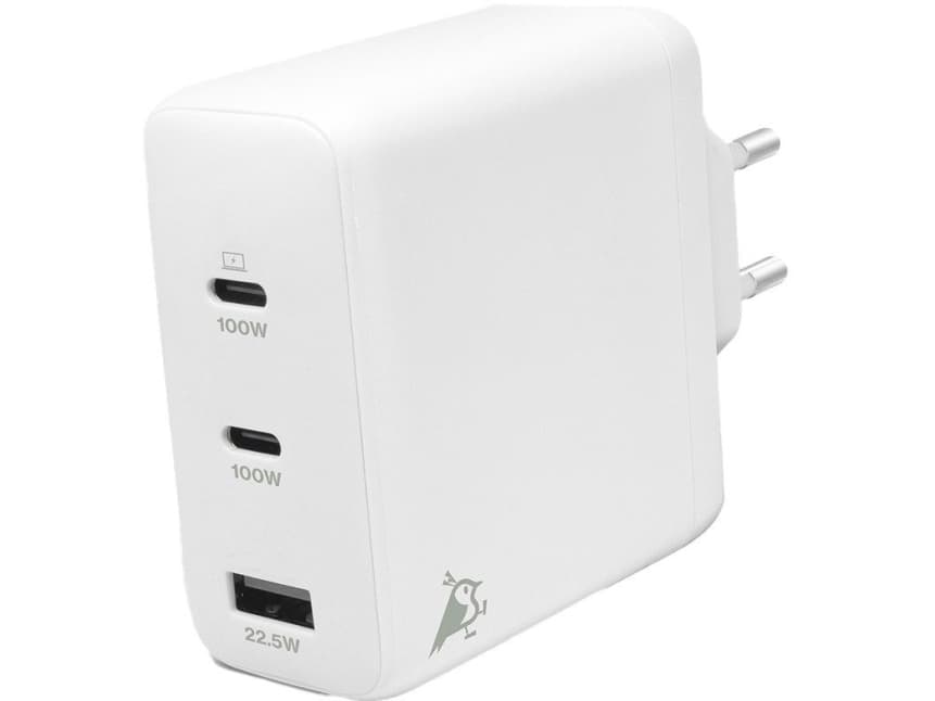 Aqiila Chargebird W4 GaN lataussovitin valkoinen, 100 wattia (AQWCW4PBI120W928)