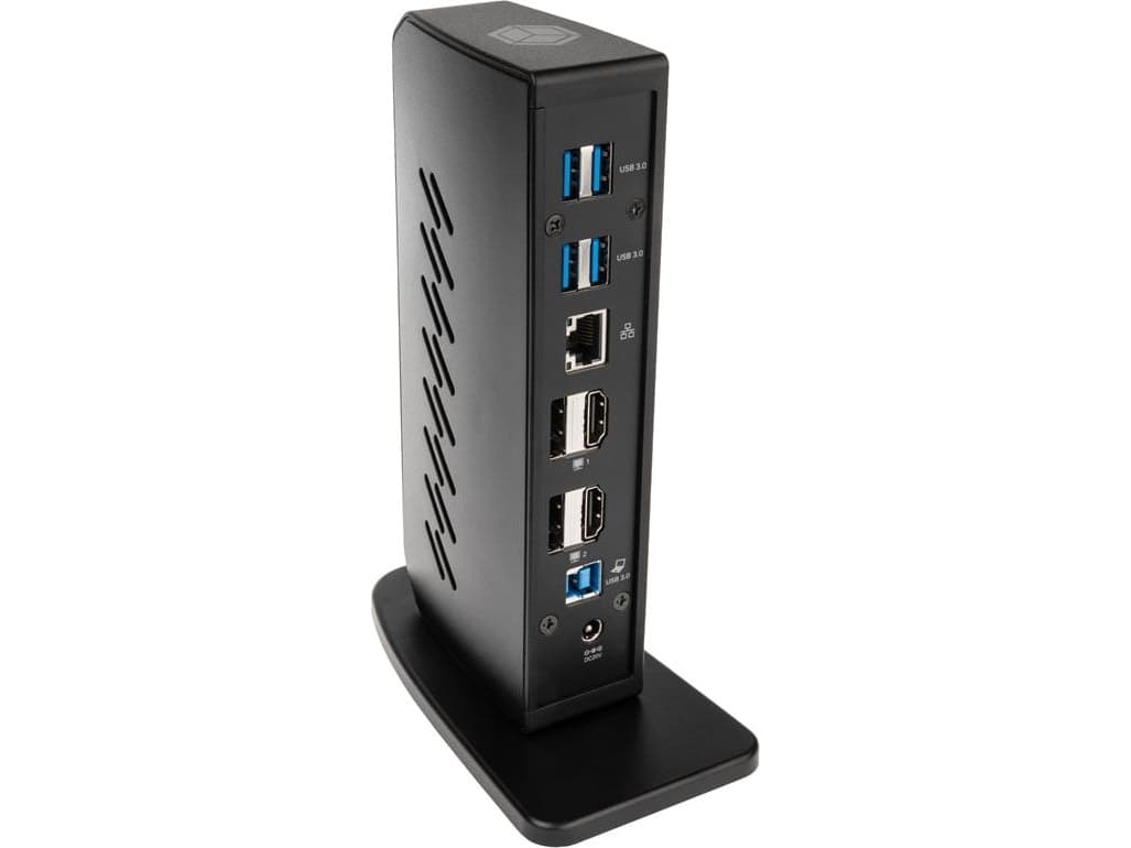 ICY BOX IB-DK2252AC, langallinen, USB 3.2 Gen 1 (3.1 Gen 1) Type-C, 10 100 1000 Mbit/s, musta, 5 Gbit/s, 4K Ultra HD
