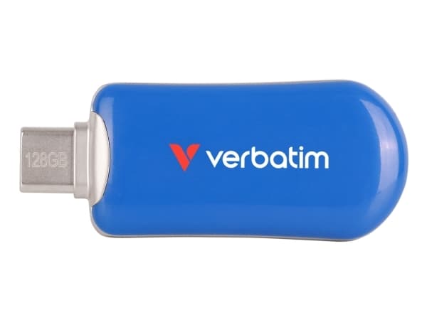 Verbatim 30233, 128 GB, USB Type-C, 3.2 Gen 1 (3.1 Gen 1), 100 MB/s, Ilman suojusta, Sininen