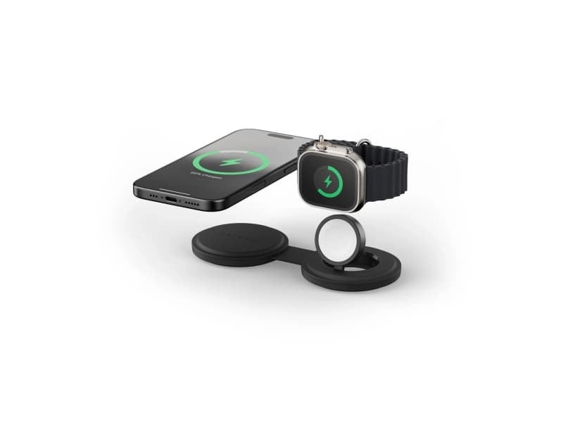 Satechi OntheGo 2-in-1, Sisätila, USB, Langaton lataaminen, musta