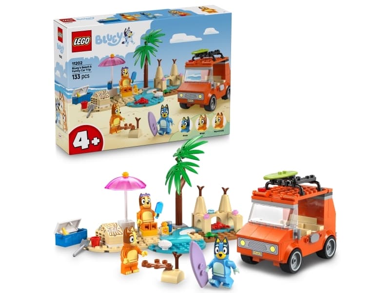 LEGO Bluey 11202 Blueyn perheen road trip rannalle
