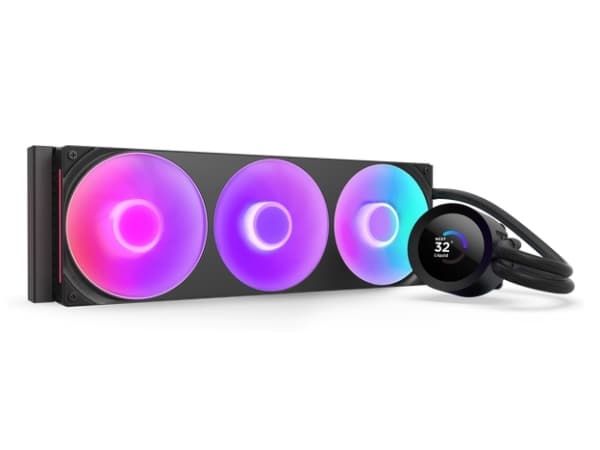 NZXT Kraken Plus 360 RGB, All-in-one nestejäähdytin, 500 rpm, 2400 rpm, Musta