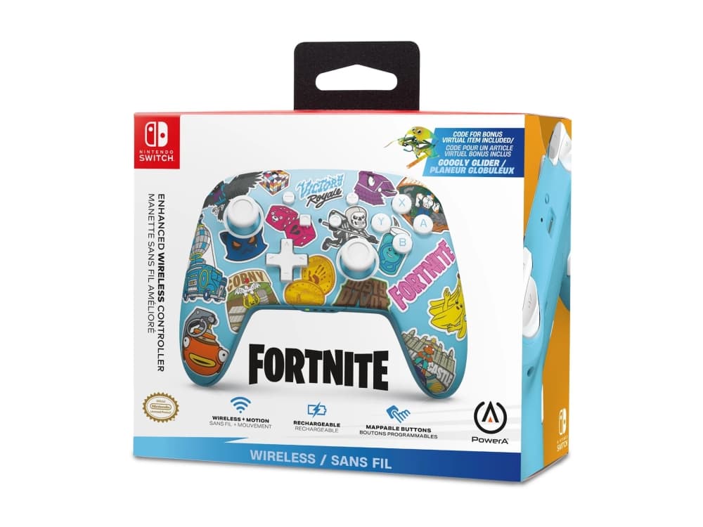 PowerA NSGP0290-01, peliohjain, Nintendo Switch, Nintendo Switch Lite, Nintendo Switch OLED, kaapeli ja langaton, Bluetooth/USB, sininen, monivärinen, 3 m