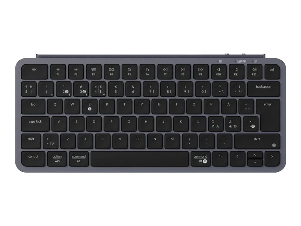 Keychron B1 Pro - Näppäimistö - Ultra-Slim - 75% - langaton - 2,4 GHz, USB-C, Bluetooth 5.2 - QWERTY - pohjoismainen - avaruudenharmaa - avaruusharmaa