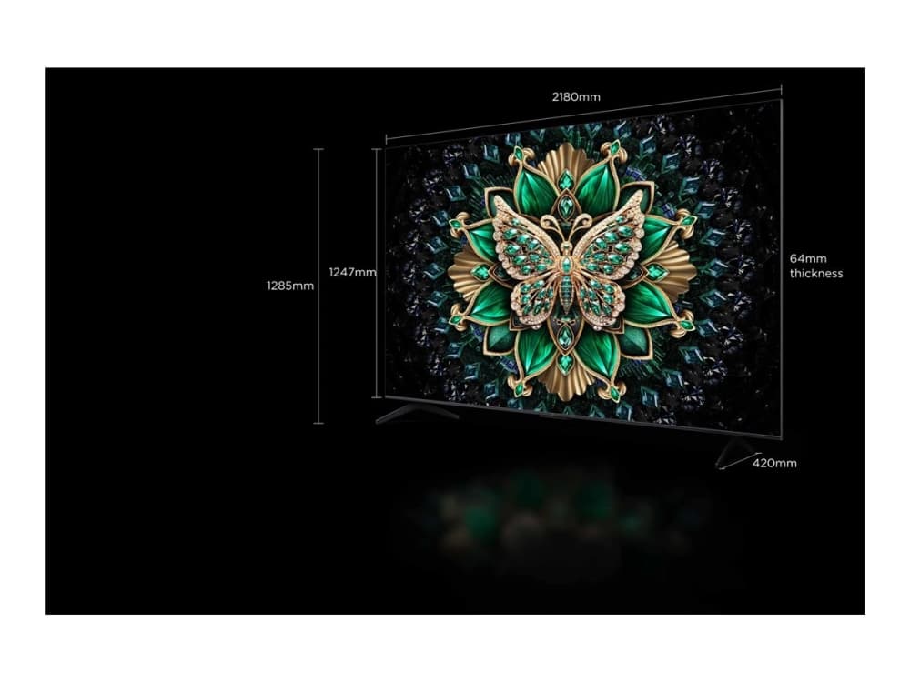 TCL C6K 65C6K, 165,1 cm (65), 3840 x 2160 pikseliä, QD-Mini LED, Älytelevisio, Wi-Fi, Metallinen