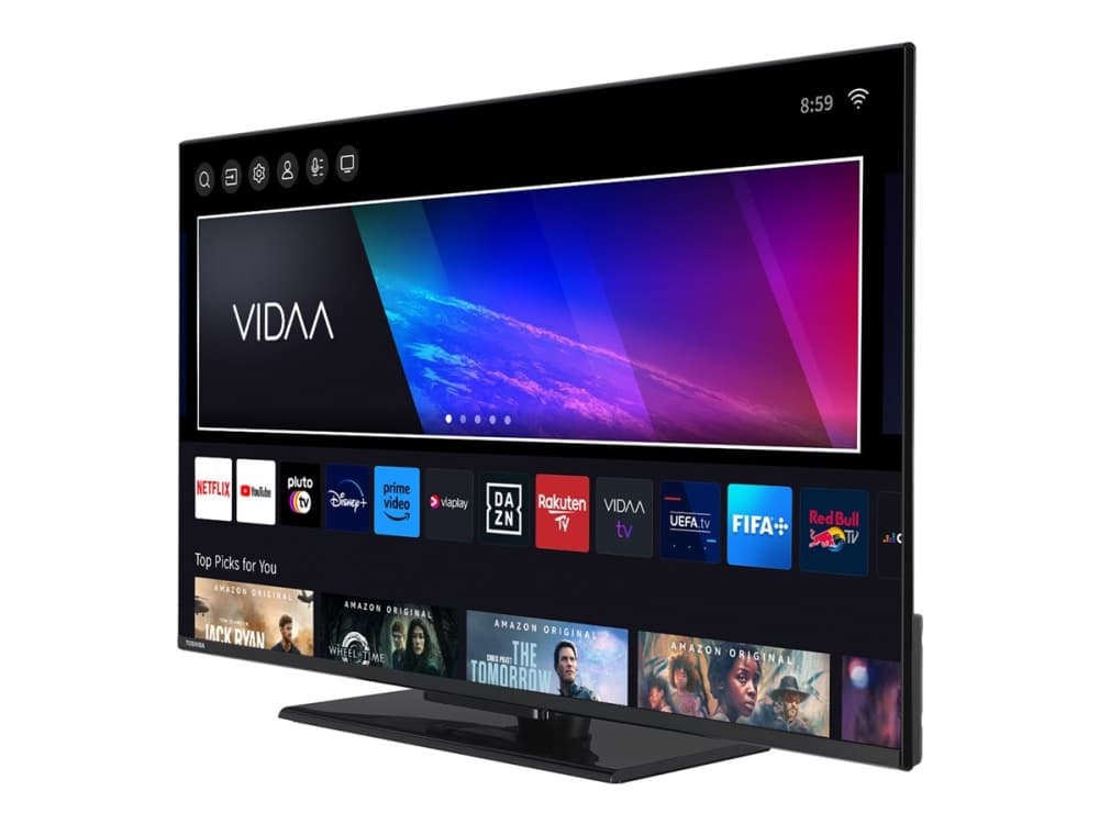 Toshiba 43QV3463DG, 109,2 cm (43), 3840 x 2160 pikseliä, 4K Ultra HD, QLED, Älytelevisio, musta