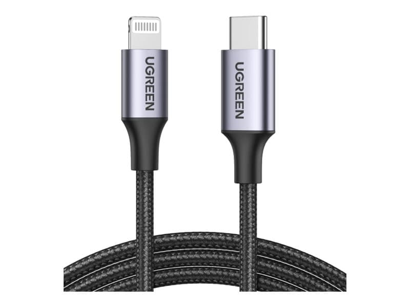 Ugreen 60759, Musta, Hopea, USB C, Lightning, 1 m, Uros, Uros