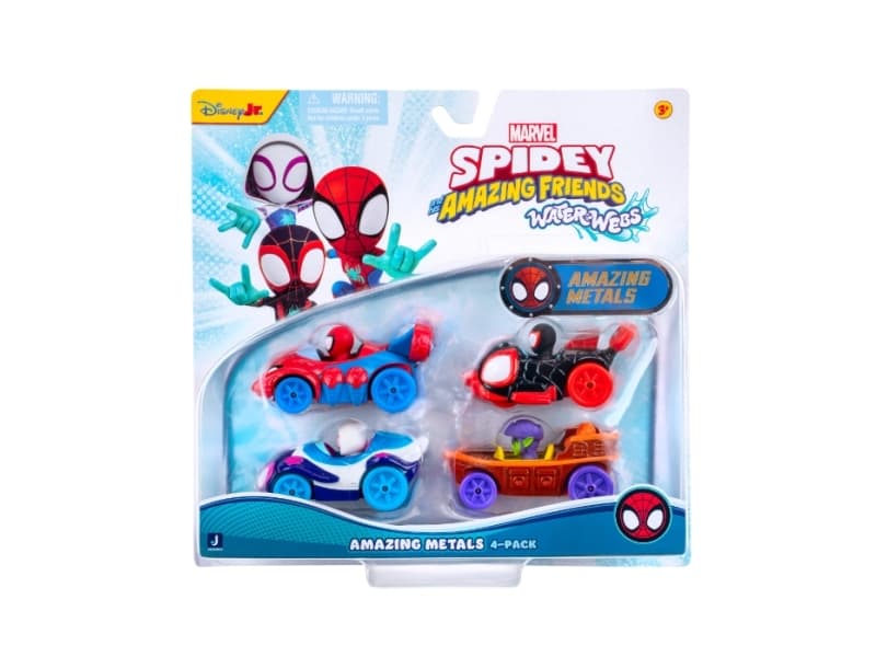 SPIDEY AMAZING METALS CAR 4 PK
