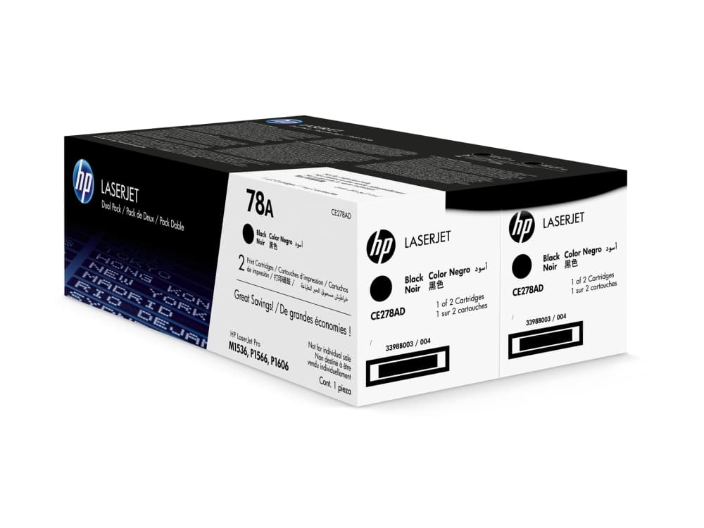 HP 78A, alkuperäinen musta LaserJet-värikasetti, kaksoispakkaus, 4200 sivua, Musta, 2 kpl