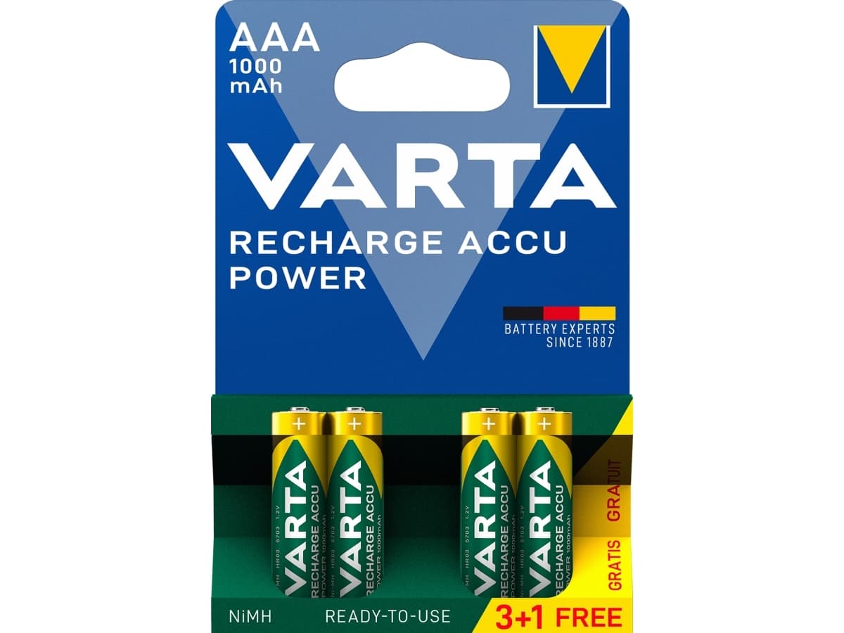 Recharge Charge Accu Power AAA 1000mAh 4-pack (3+1)
