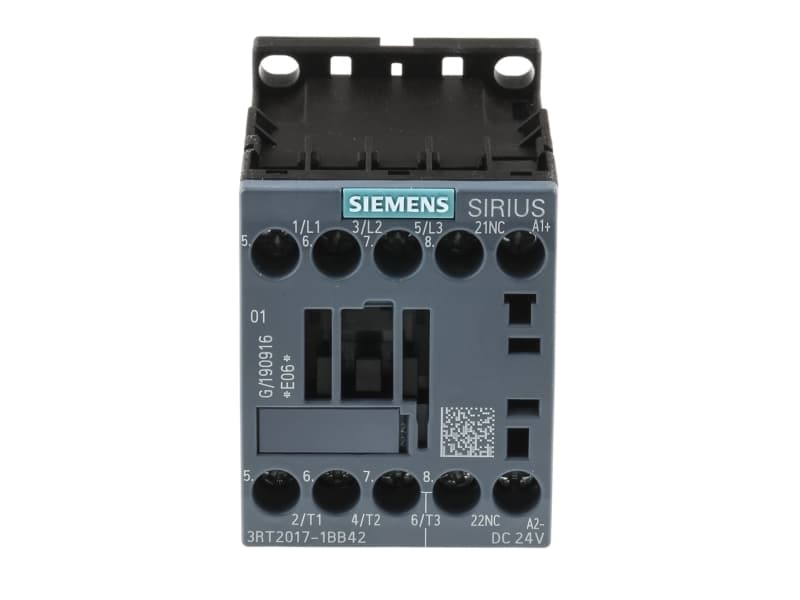 Siemens 3RT2017-1BB42 Kontaktori 3 x katkaisija 5,5 kW 24 V/DC 12 A apukoskettimella 1 kpl 1 kpl