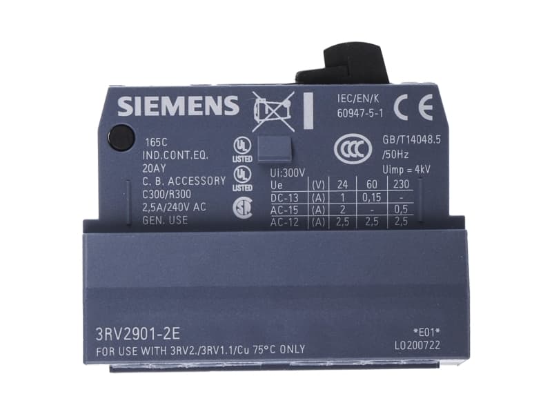 Siemens 3RV2901-2E Apukosketin 1 kpl (L x K x S) 45 x 13 x 17 mm