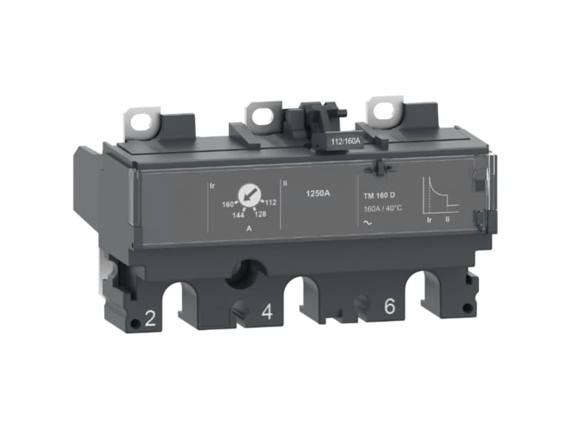 SCHNEIDER ELECTRIC Virtarele TM160D ComPacT NSX 160/250 -katkaisijoille, bimetalli/sähkömagneettinen, nimellisvirta 160 A, 3-napainen 3 suojattu