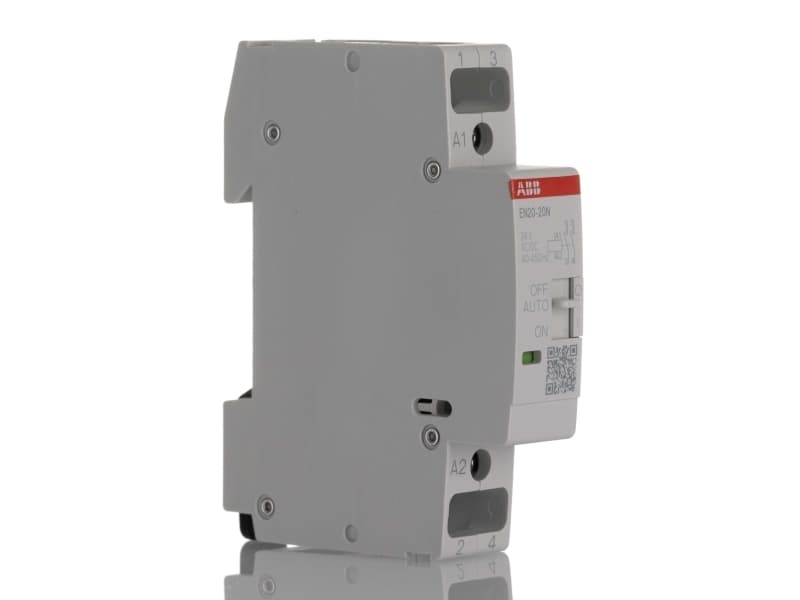 ABB Asennuskytkin 2-napainen 2NO, AC-1 20A 55 asteessa, 250V AC, käsikäyttöisellä kytkimellä (Man-O-Aut), ohjausjännite 24V AC/DC