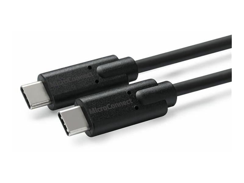 MICROCONNECT USB-kaapeli, USB 3.1 C uros - USB 3.1 C uros, pituus 2 metriä, väri: musta