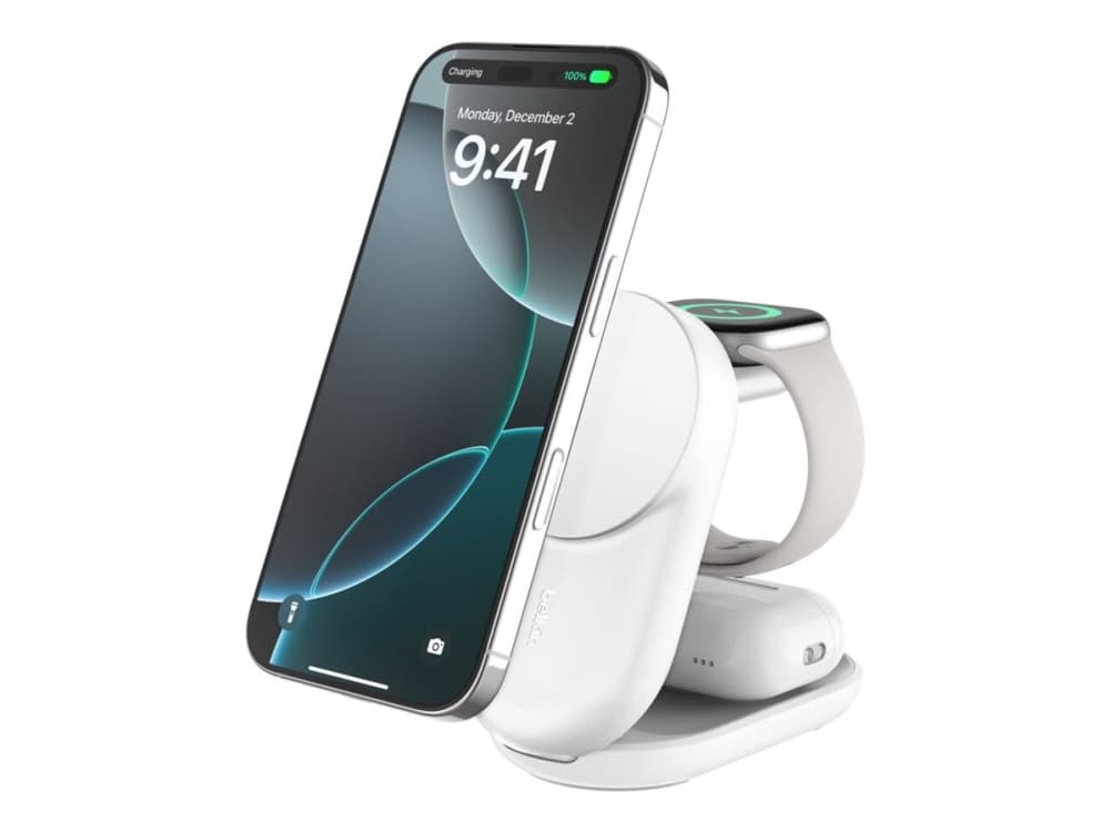 Belkin Qi2, Sisätila, USB, Langaton lataaminen, 1,5 m, Valkoinen