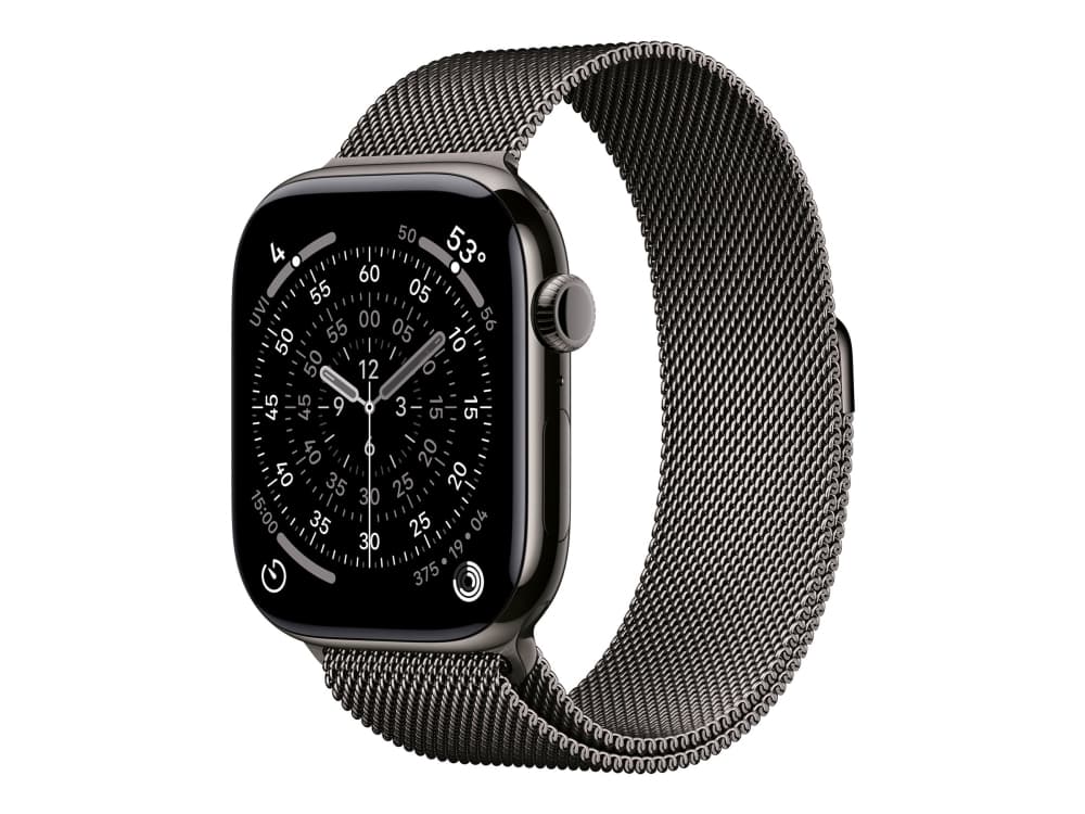 Apple Watch Series 11 GPS + Cellular 46mm Slate Titanium Case with Slate Milanese Loop - S/M