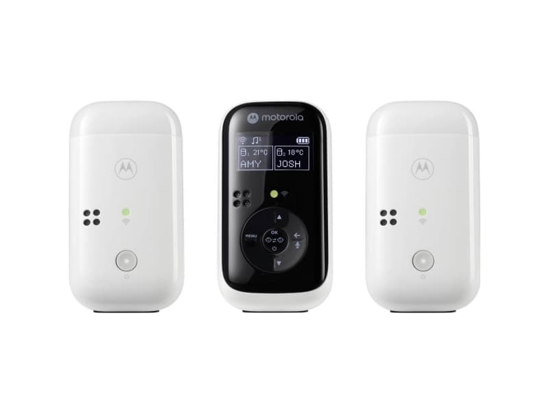 Elektroninen lastenhoitaja Motorola PIP15-2 Audio kahdella lapsella valkoinen ja musta