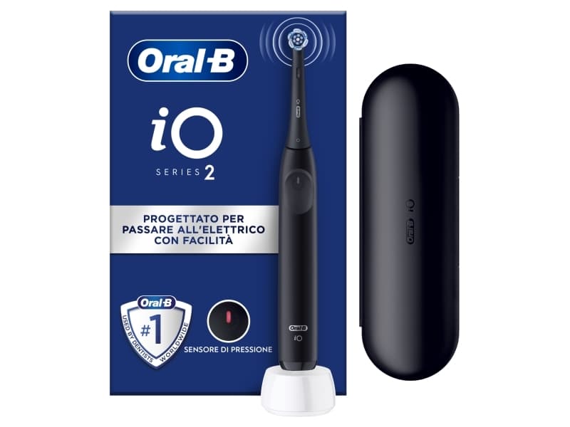 Oral-B iO Series 2, Aikuinen, Värisevä hammasharja, Päivittäinen käyttö, Herkkä, Super sensitive, musta, 2 min, Akku