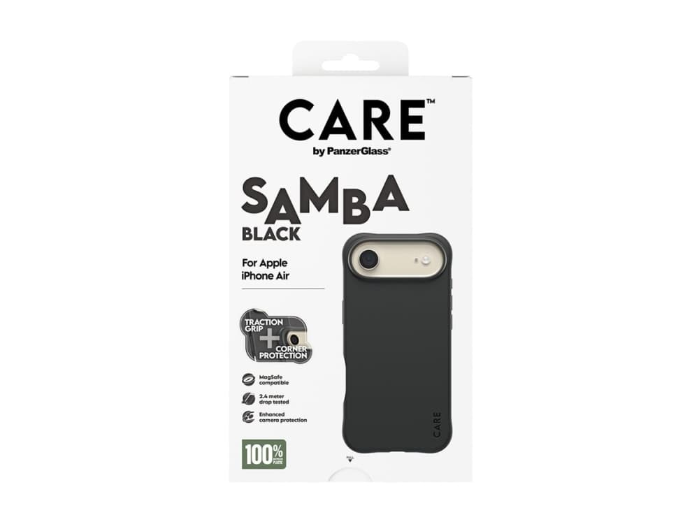 PanzerGlass CARE™ by ® Samba Case Black w. MagSafe iPhone Air, Suojus, Apple, Apple - iPhone Air, musta