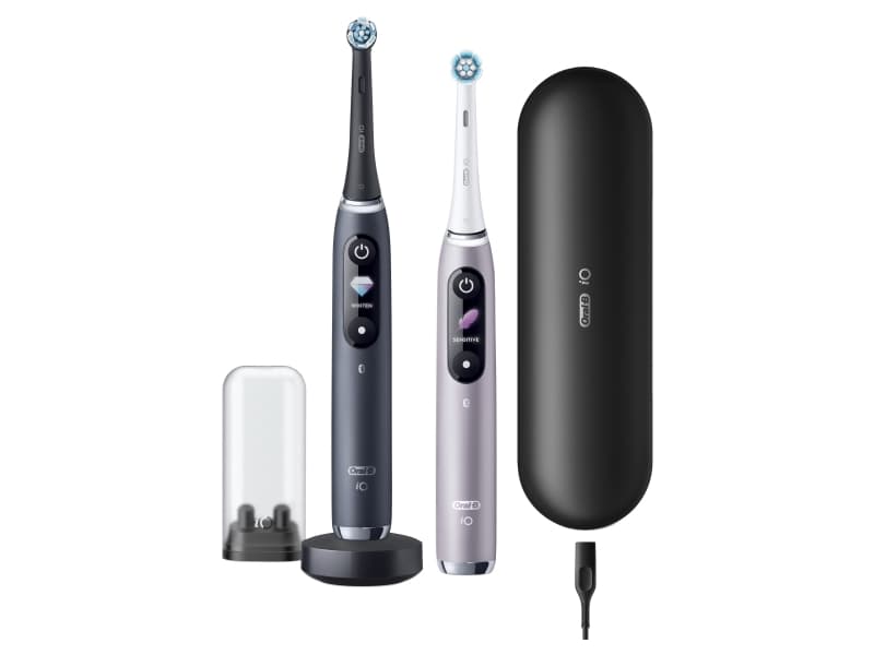 Oral-B iO 80363731, Aikuinen, Pyörivä/värähtelevä hammasharja, Ienhoito, Herkkä, Valkaisu, musta, Hopea, 2 min, musta, Hopea