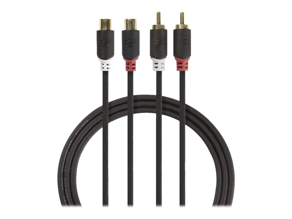 Nedis CABW24205AT20, 2 x RCA, 2 x RCA, Kuparipinnoitettu teräs (CCS), 2 m, Antrasiitti