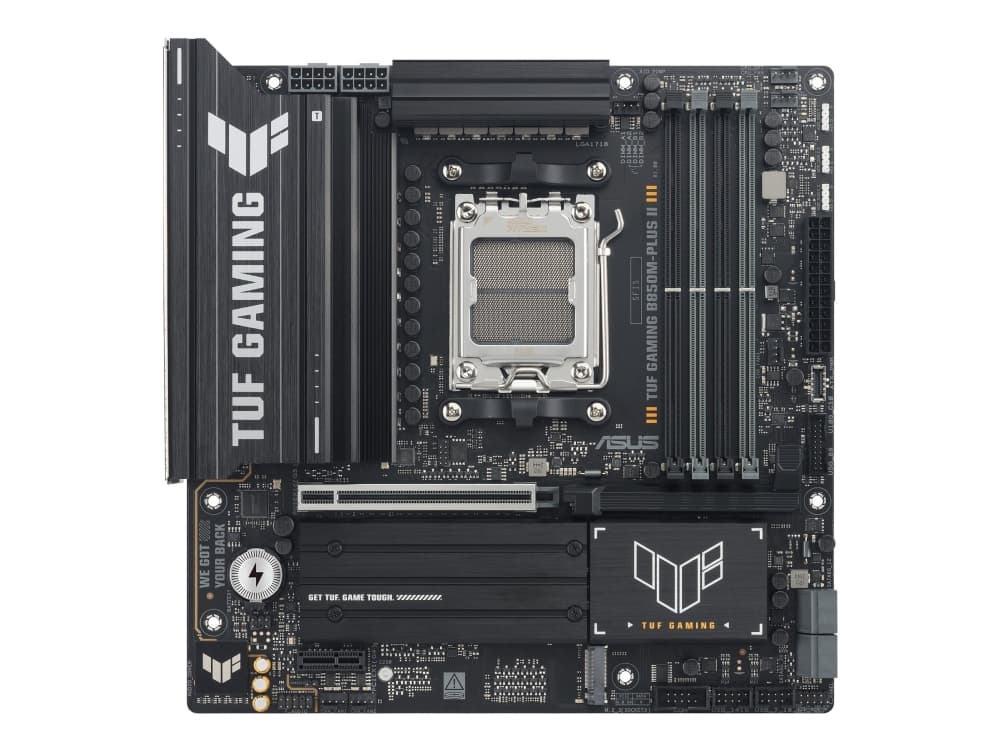 ASUS TUF GAMING B850M-PLUS II, AMD, Pistoke AM5, AMD Ryzen 7000 Series, AMD Ryzen 8000 Series, AMD Ryzen 9000 Series, Pistoke AM5, DDR5-SDRAM, 256 GB